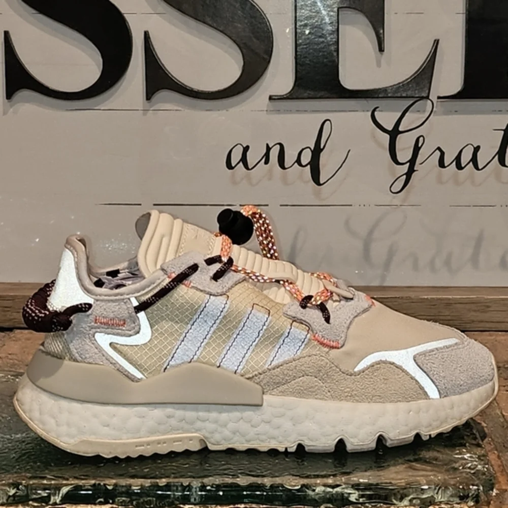 adidas Nite Jogger Beyonce Ivy Park Grey Orange Wmn Sz 5.5 #FX3239
